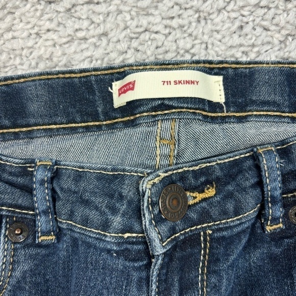 Levi's Jeans Girls 16 Skinny 711 Dark Wash Denim School Basic Casual Dark Wash - Picture 2 of 4